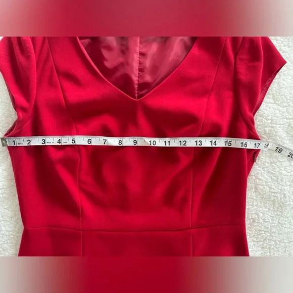 The Limited Red Rich Cap Sleeve Dress MIDI Size Women’s 8 - Picture 12 of 13